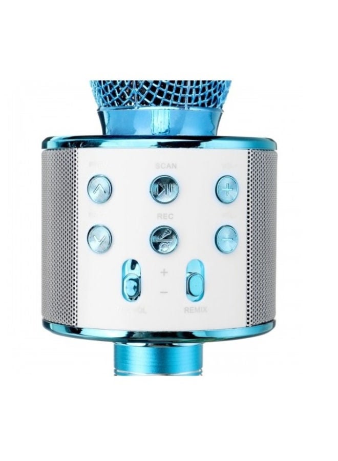 Bluetooth Karaoke Microphone WS-858 Blue/Gold  - Image 3