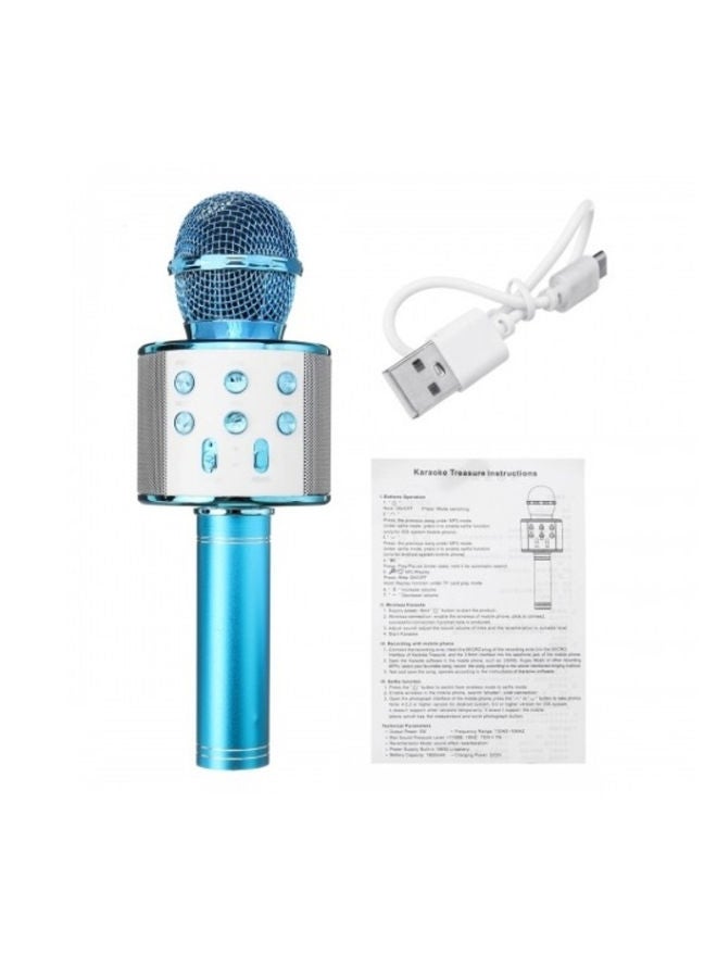 Bluetooth Karaoke Microphone WS-858 Blue/Gold  - Image 4