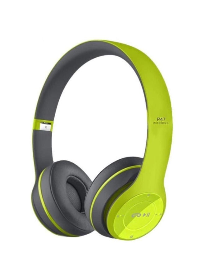P47 Bluetooth Over-Ear Headphones Green/Grey  - Image 1