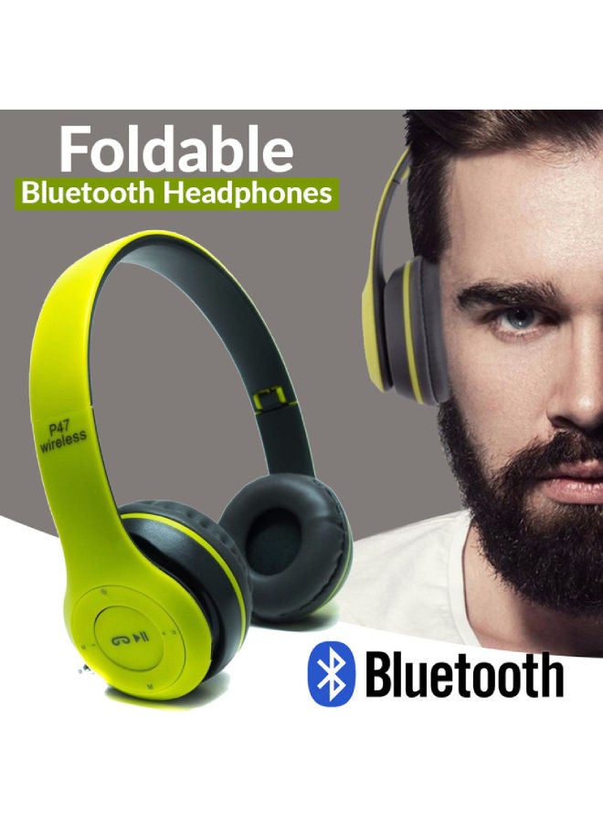 P47 Bluetooth Over-Ear Headphones Green/Grey  - Image 4