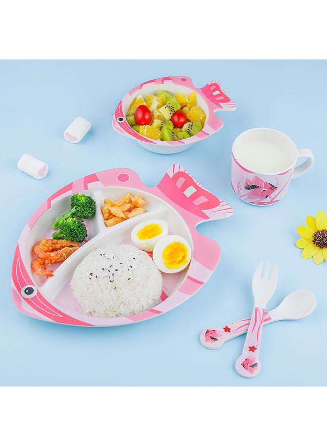TD HOME - 5 Piece Cartoon Dinnerware Set, Colorful Design, and Ergonomic Shape for Kids - Image 1