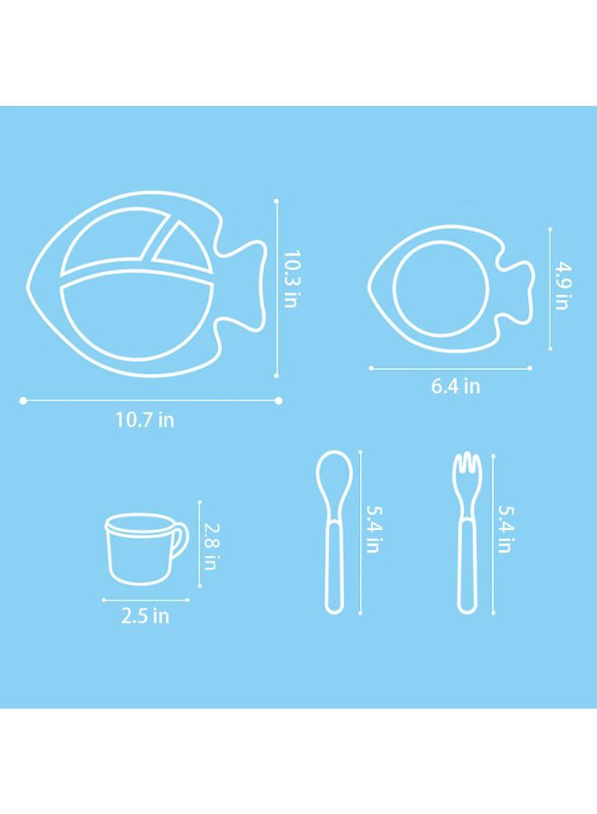 TD HOME - 5 Piece Cartoon Dinnerware Set, Colorful Design, and Ergonomic Shape for Kids - Image 1