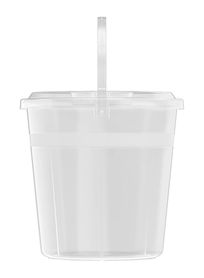 Cosmoplast 5L Round Plastic Bucket With Lid (Transparent) Transparent  - Image 3
