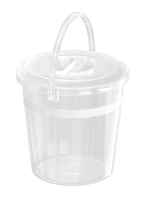 10-Liter Round Plastic Bucket With Lid Transparent