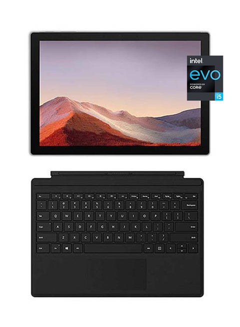 Surface Pro 7 Convertible 2-In-1 With 12.3-Inch Display, Intel Core i5-1035G4 1.1 GHz Processor/8GB RAM/128GB SSD/Intel Iris Plus Graphics With Type Cover English Arabic English Platinum