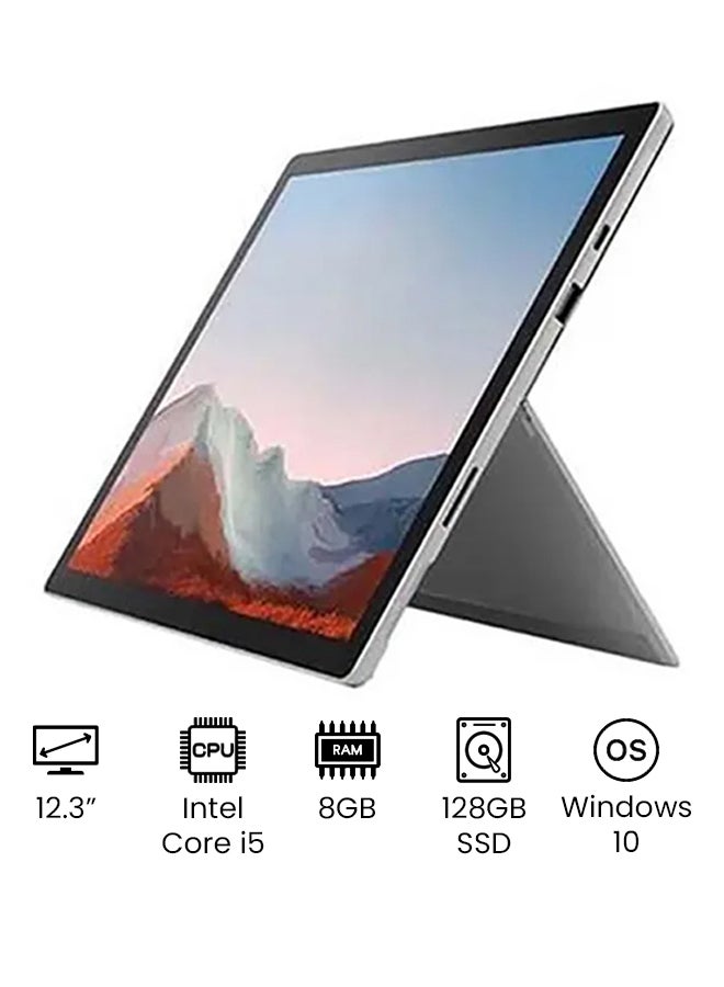 Microsoft - Surface Pro 7 Convertible 2-In-1 With 12.3-Inch Display, Intel Core i5-1035G4 1.1 GHz Processor/8GB RAM/128GB SSD/Intel Iris Plus Graphics With Type Cover English Arabic English Platinum - Image 1