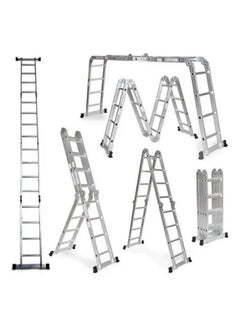 Generic 12 Steps Multi-Purpose Folding Ladder Silver 90x28x35cm  - Image 2