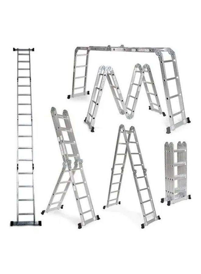 Generic - 12 Steps Multi-Purpose Folding Ladder Silver 90x28x35cm - Image 1