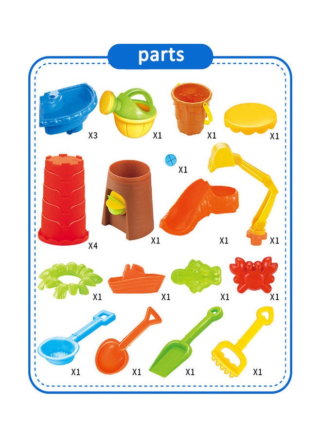 YelaJoy Kids Sand And Water Table Toddler Activity Beach Toys Set 45x45x35cm - Image 3