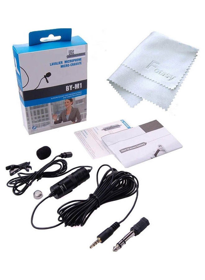 Generic Lavalier Microphone Lapel Clip-On For Smartphones Dslr And Camcorders BY_M1 Black  - Image 1