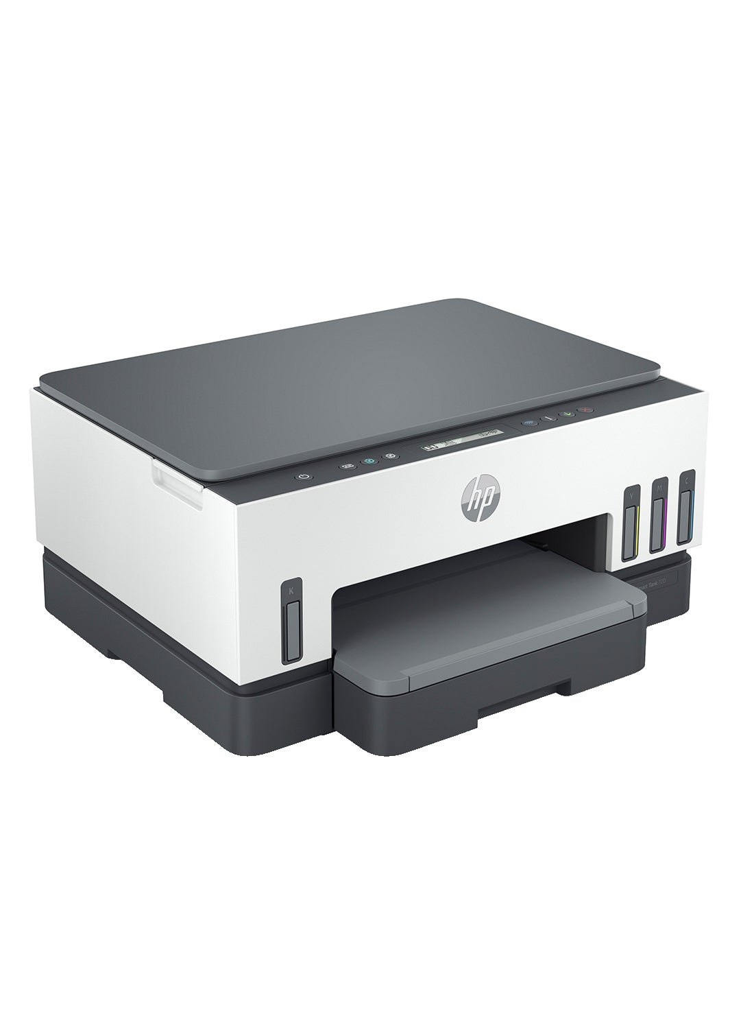 HP Smart Tank 720 All-In-One Duplex Wifi High Capacity Inktank Multi-Function WiFi Color Ink Tank Printer with Voice Activated Printing Google Assistant & Alexa (Borderless Printing) For Print/Copy/Scan with Automatic Ink Sensor (Up To 12000 Black, 8000 Colour Pages Of Ink In Box) White/Grey 