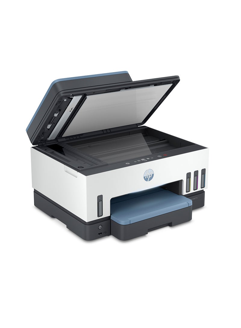 HP - Smart Tank 795 All-In-One Duplex Wifi High Capacity Inktank Multi-Function WiFi Color Ink Tank Printer (Borderless Printing) For Print/Copy/Scan with ADF & FAX (Up To 18000 Black or 8000 Colour Pages with Original HP Ink Bottles) White/Blue - Image 1