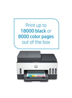 HP Smart Tank 750 All-in-One Printer Wireless, Print, Scan, Copy, Auto Duplex Printing, Auto Document Feeder, Print up to 18000 black or 8000 color pages, White/Grey  [6UU47A] White/Grey - v1647506976/N51897289A_2