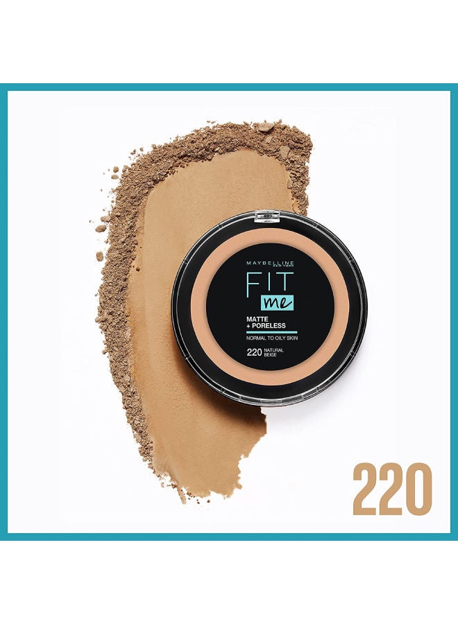 MAYBELLINE NEW YORK - Fit Me Matte & Poreless Powder - 220 Natural Beige - Image 1