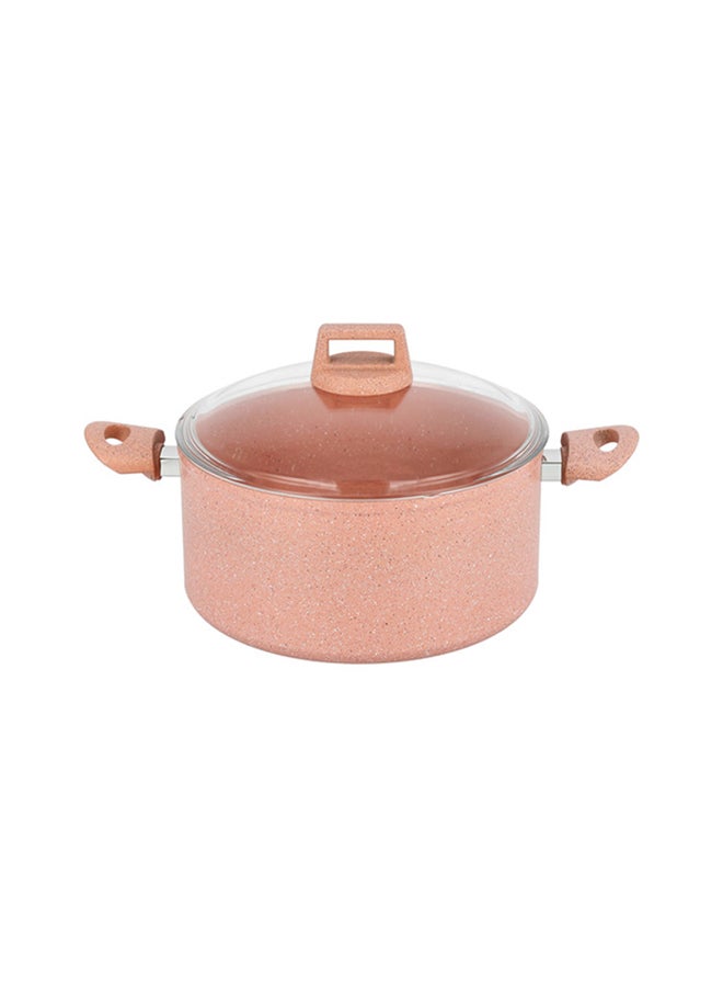 ALBERTO 7-Piece Forge Aluminum Granite Cookware Set Pink 28cm - Image 3