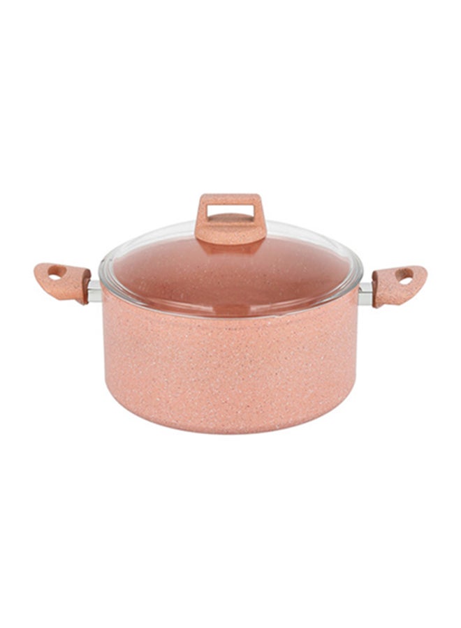 ALBERTO 7-Piece Forge Aluminum Granite Cookware Set Pink 28cm - Image 4