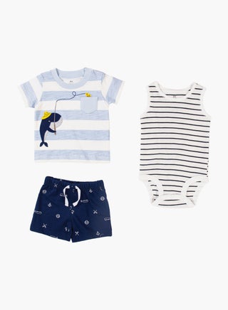 White/ Navy /Light Blue