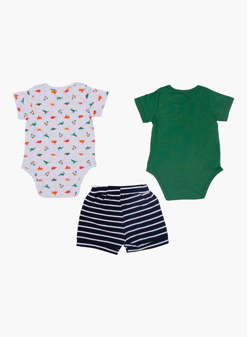 Baby Boy 2-Piece Rompers And Bottom Set Gree/White/Navy