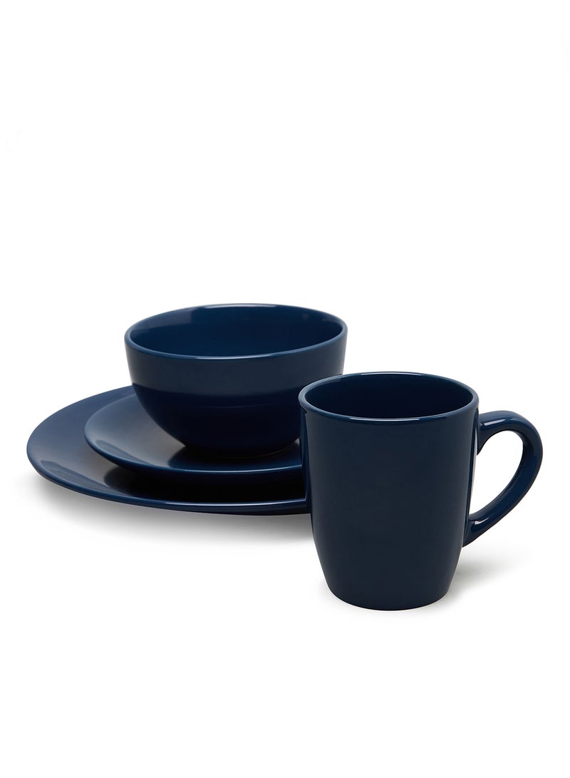 Noon East 24-Piece Stoneware Dinner Set Plates, Bowls, Mugs, Serves 6 Dark Blue - Image 2