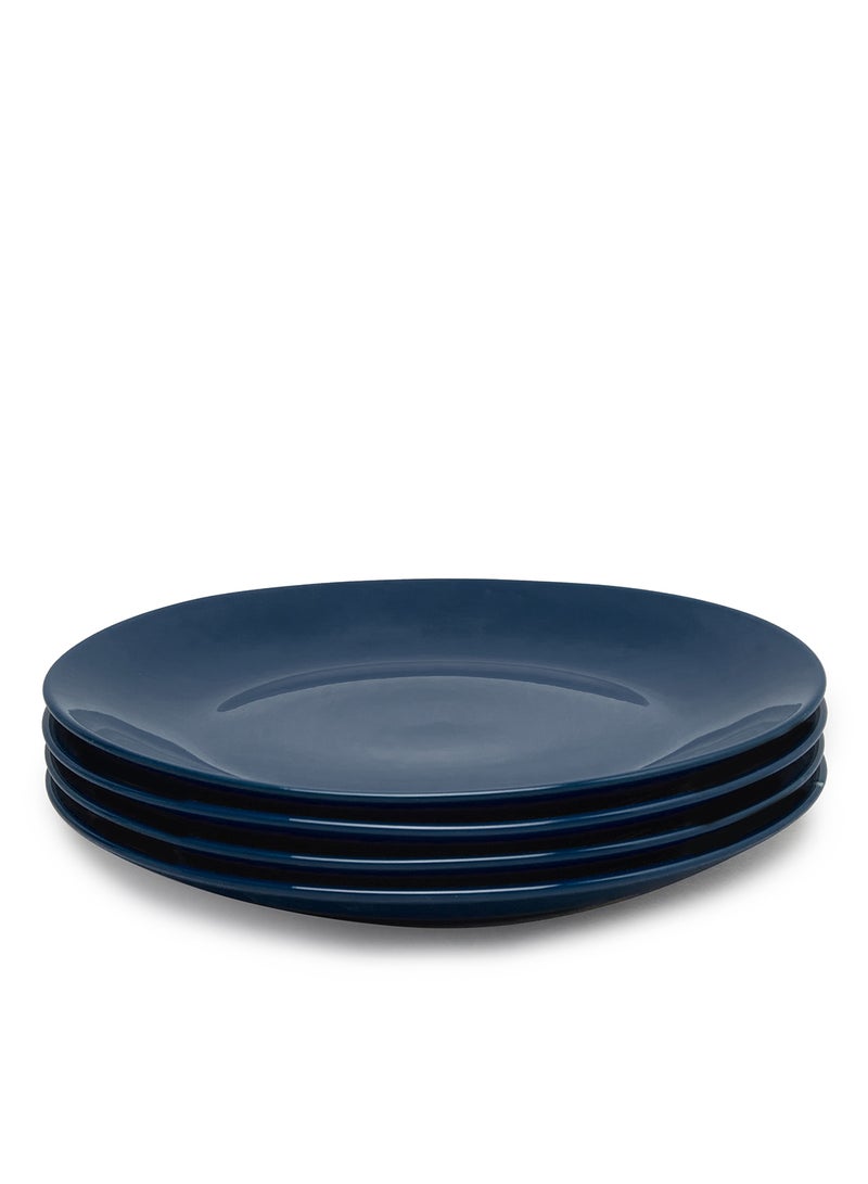 Noon East 4 Piece Stoneware Dinner Plates Set - Dishes - Plates - Plate Set - Dinner Set - Ceramic Plate - Dinner Plate - Serves 4 - Dark Blue Dark Blue 10.5inch  - Image 1