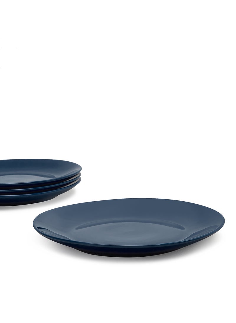 Noon East 4 Piece Stoneware Dinner Plates Set - Dishes - Plates - Plate Set - Dinner Set - Ceramic Plate - Dinner Plate - Serves 4 - Dark Blue Dark Blue 10.5inch  - Image 4