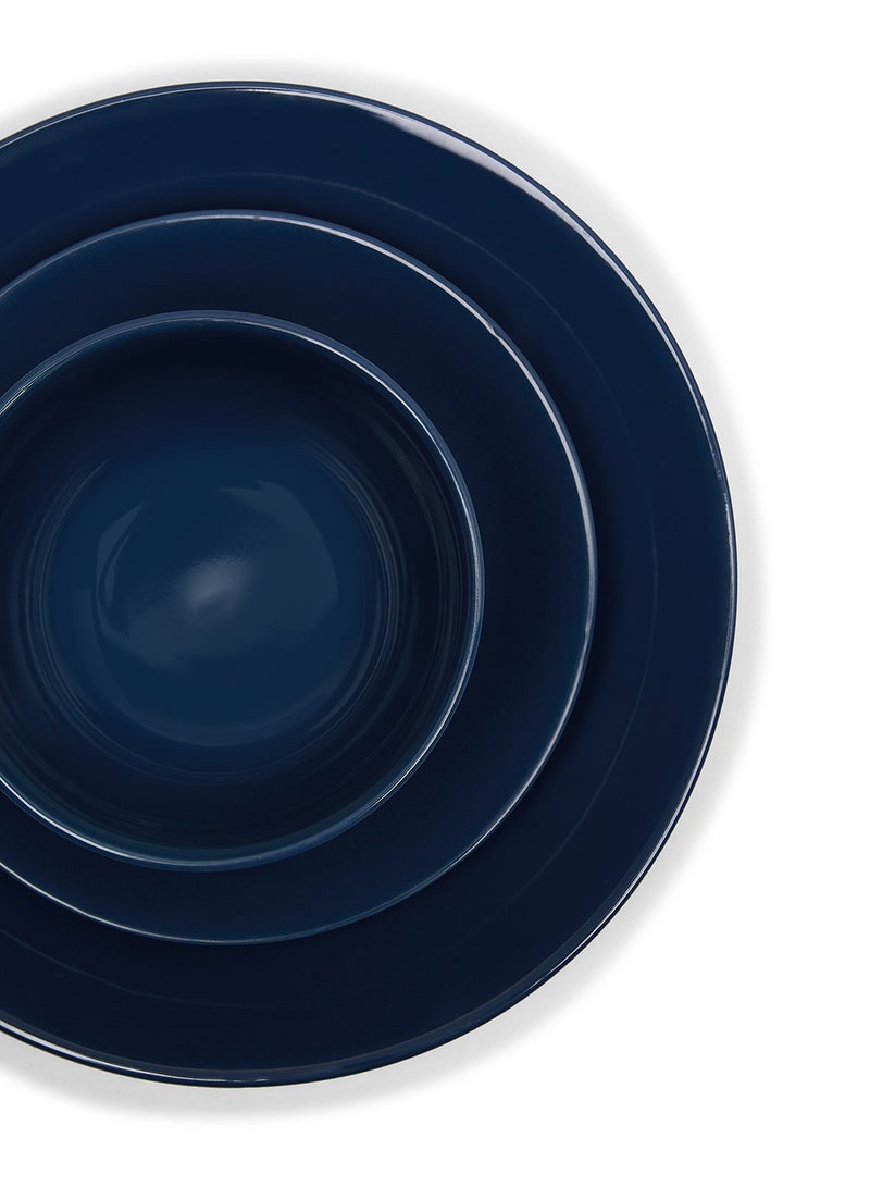 Noon East 24-Piece Stoneware Dinner Set Plates, Bowls, Mugs, Serves 6 Dark Blue - Image 3