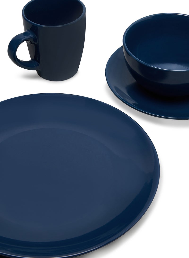 Noon East 24-Piece Stoneware Dinner Set Plates, Bowls, Mugs, Serves 6 Dark Blue - Image 4