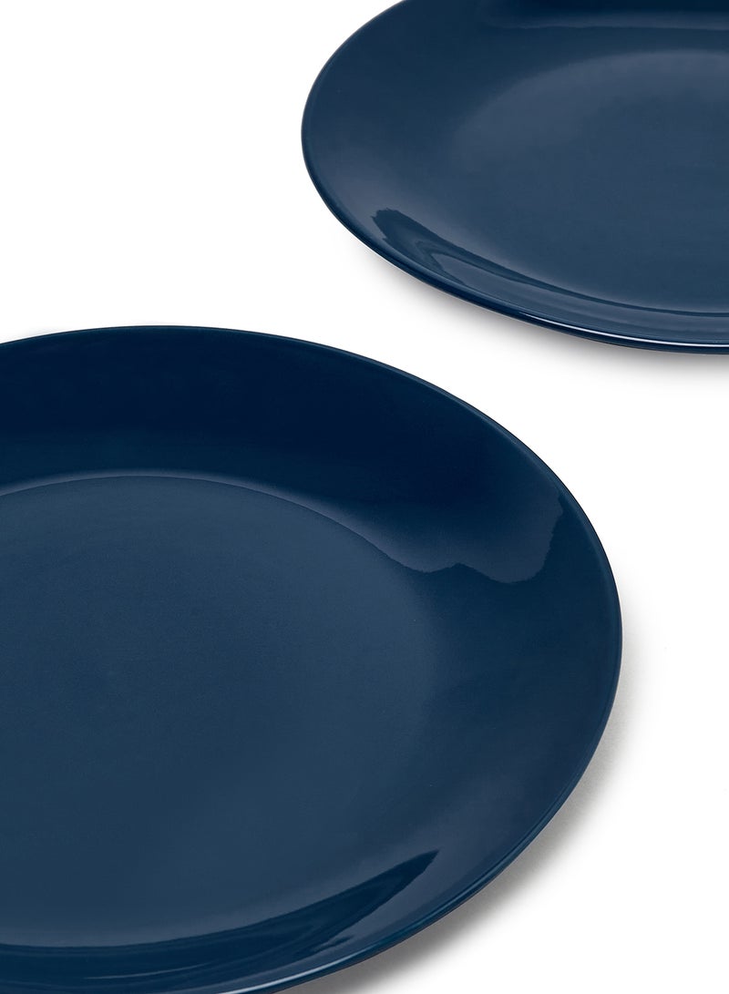 Noon East 4 Piece Stoneware Dinner Plates Set - Dishes - Plates - Plate Set - Dinner Set - Ceramic Plate - Dinner Plate - Serves 4 - Dark Blue Dark Blue 10.5inch  - Image 3