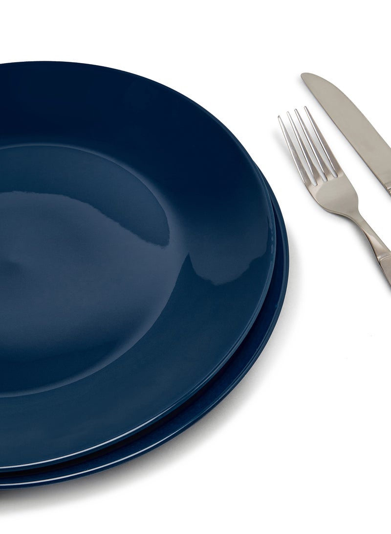 Noon East 4 Piece Stoneware Dinner Plates Set - Dishes - Plates - Plate Set - Dinner Set - Ceramic Plate - Dinner Plate - Serves 4 - Dark Blue Dark Blue 10.5inch  - Image 5