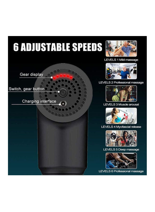 Professional Handheld Massage Gun, Deep Tissue Percussion For Pain Relief Therapy , Portable Super Quiet Electric Muscle Massager With 6 Speeds And 4 Heads - Image 2