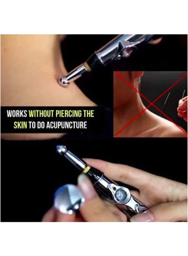 Generic Electric Therapy Acupuncture Pen With 3 Massage Head Function - Portable Acupuncture Pain Relief Therapy Pen  - Image 2