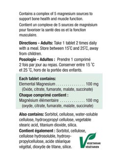 Magnesium 100 mg - 100 Tablets - v1647528593/N32264193A_2