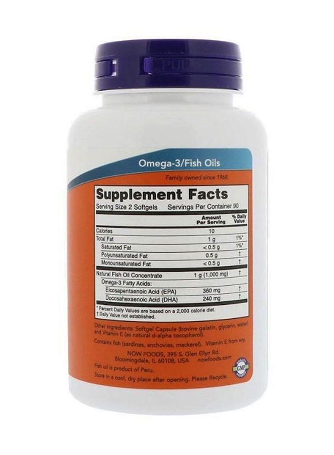 Now Foods Omega-3 Mini Gels Dietary Supplement - 180 Softgels 180 EPA / 120 DHA - Image 2