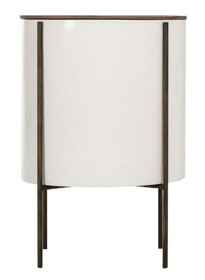 ebb & flow - Side Table Luxurious - Used Next To Sofa As Coffee Corner Side Table White/Brown 43x61x43cm - Image 1