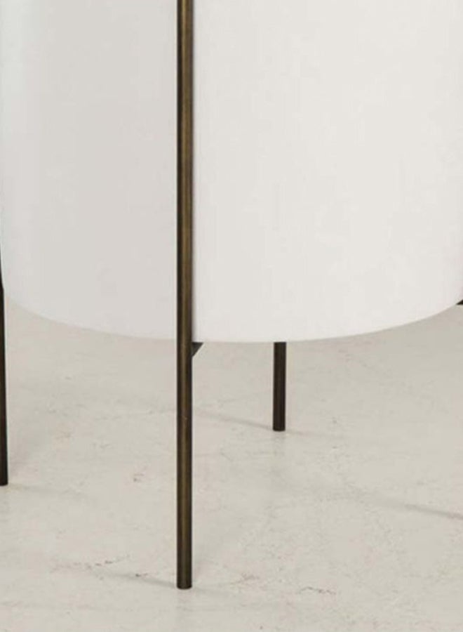 ebb & flow - Side Table Luxurious - Used Next To Sofa As Coffee Corner Side Table White/Brown 43x61x43cm - Image 1