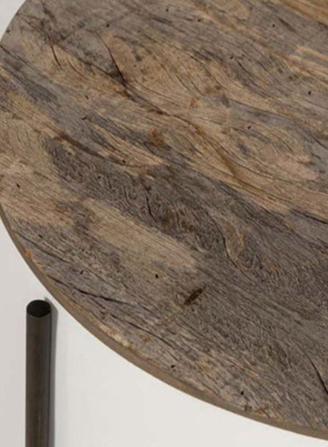 ebb & flow - Side Table Luxurious - Used Next To Sofa As Coffee Corner Side Table White/Brown 43x61x43cm - Image 1