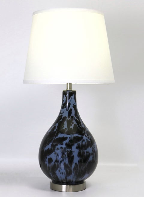Modern Design Glass Table Lamp Unique Luxury Quality Material for the Perfect Stylish Home RS-N71009-C Blue/Black 13 x 24.5
