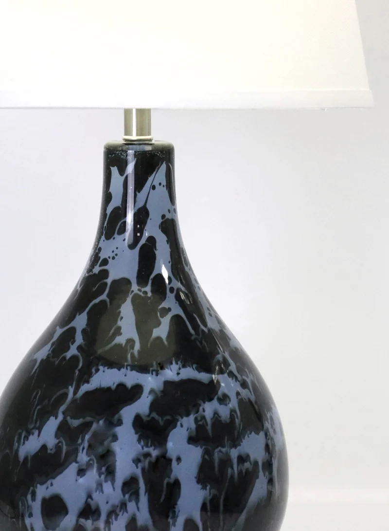 ebb & flow Modern Design Glass Table Lamp Unique Luxury Quality Material for the Perfect Stylish Home RS-N71009-C Blue/Black 13 x 24.5