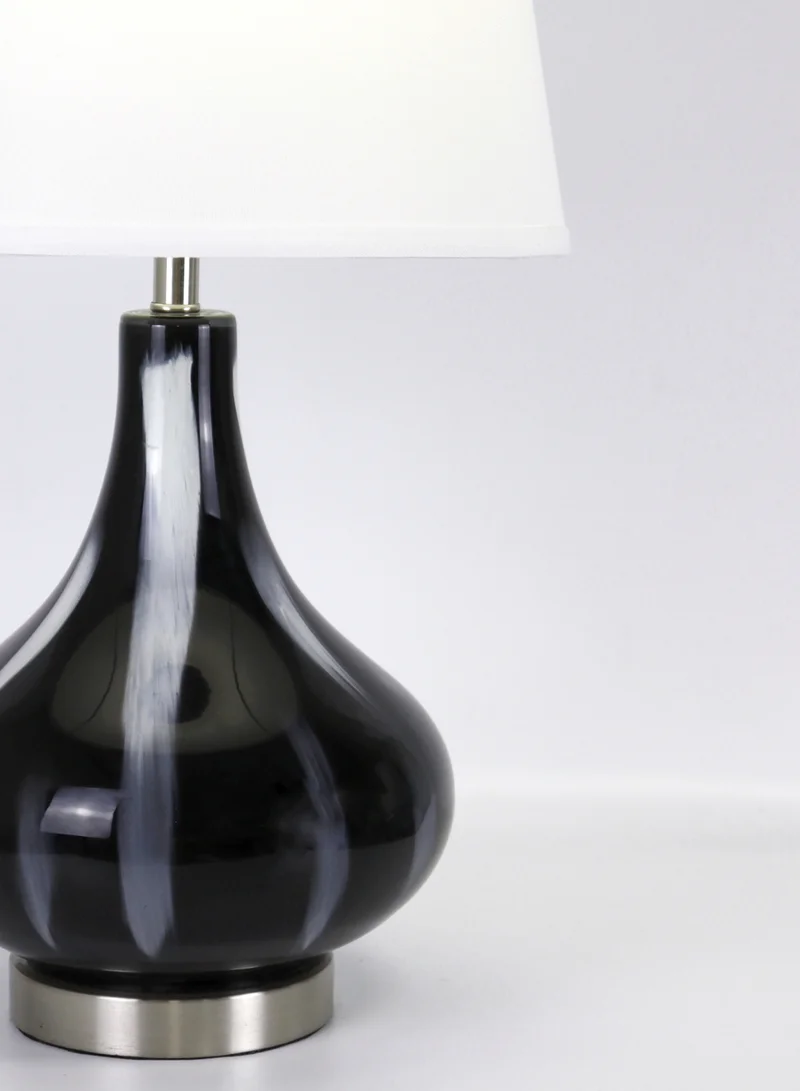 ebb & flow Modern Design Glass Table Lamp Unique Luxury Quality Material for the Perfect Stylish Home RS-N71009-D Blue/White 13 x 22.5