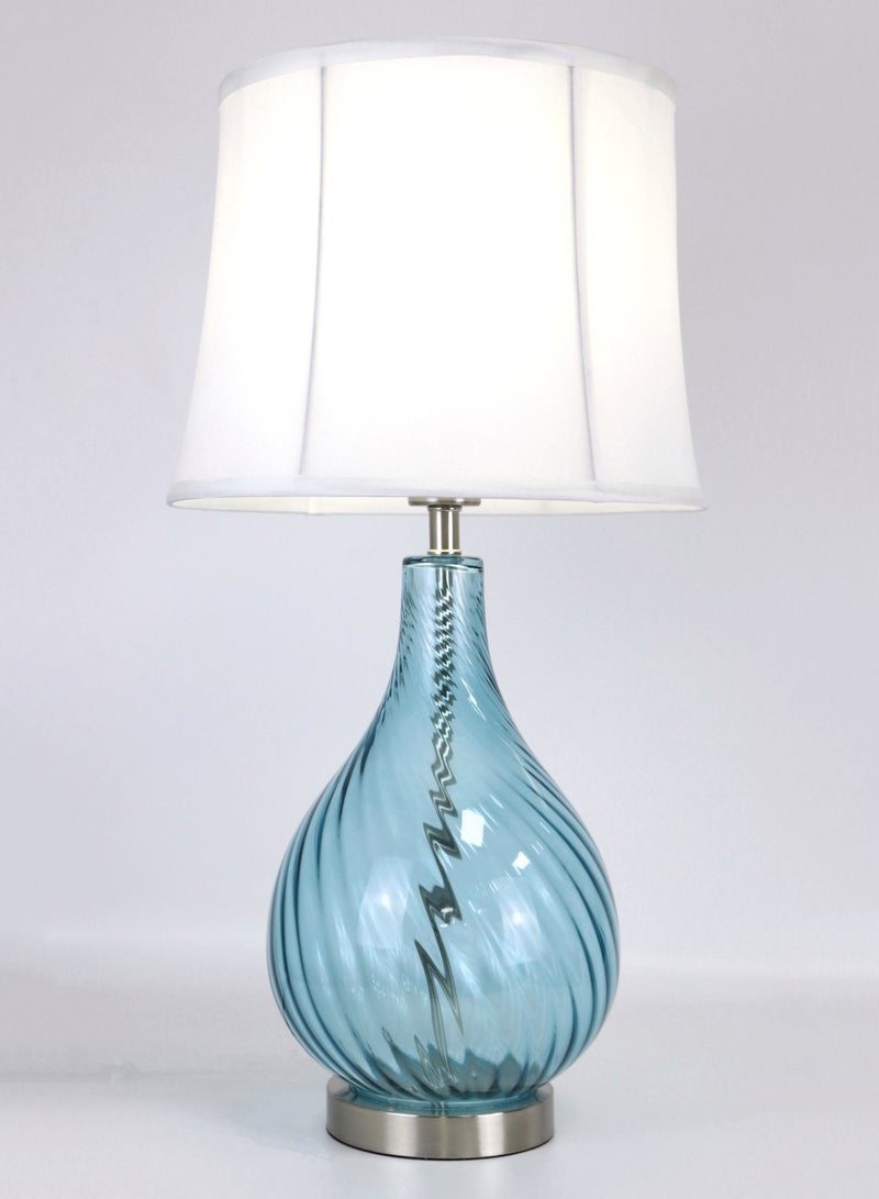 Switch Modern Design Glass Table Lamp Unique Luxury Quality Material for the Perfect Stylish Home RSN71013 Blue 13 x 24.5 Blue 13 x 24.5inch  - Image 1