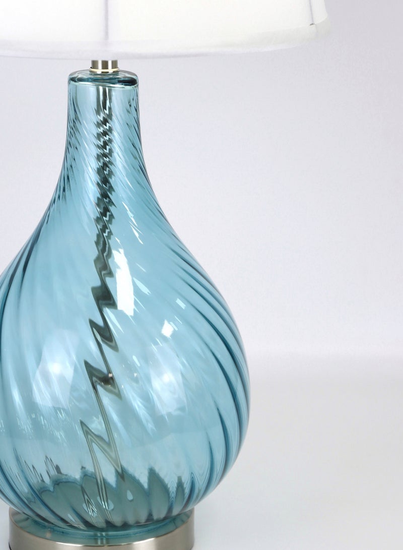 Switch Modern Design Glass Table Lamp Unique Luxury Quality Material for the Perfect Stylish Home RSN71013 Blue 13 x 24.5 Blue 13 x 24.5inch  - Image 3