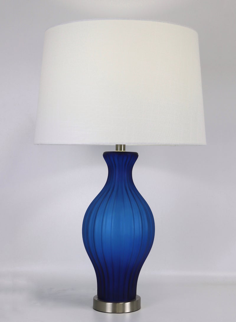 ebb & flow Modern Design Glass Table Lamp Unique Luxury Quality Material for the Perfect Stylish Home RSN71018 Blue 17 x 27  - Image 1