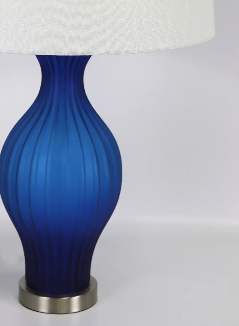 ebb & flow Modern Design Glass Table Lamp Unique Luxury Quality Material for the Perfect Stylish Home RSN71018 Blue 17 x 27