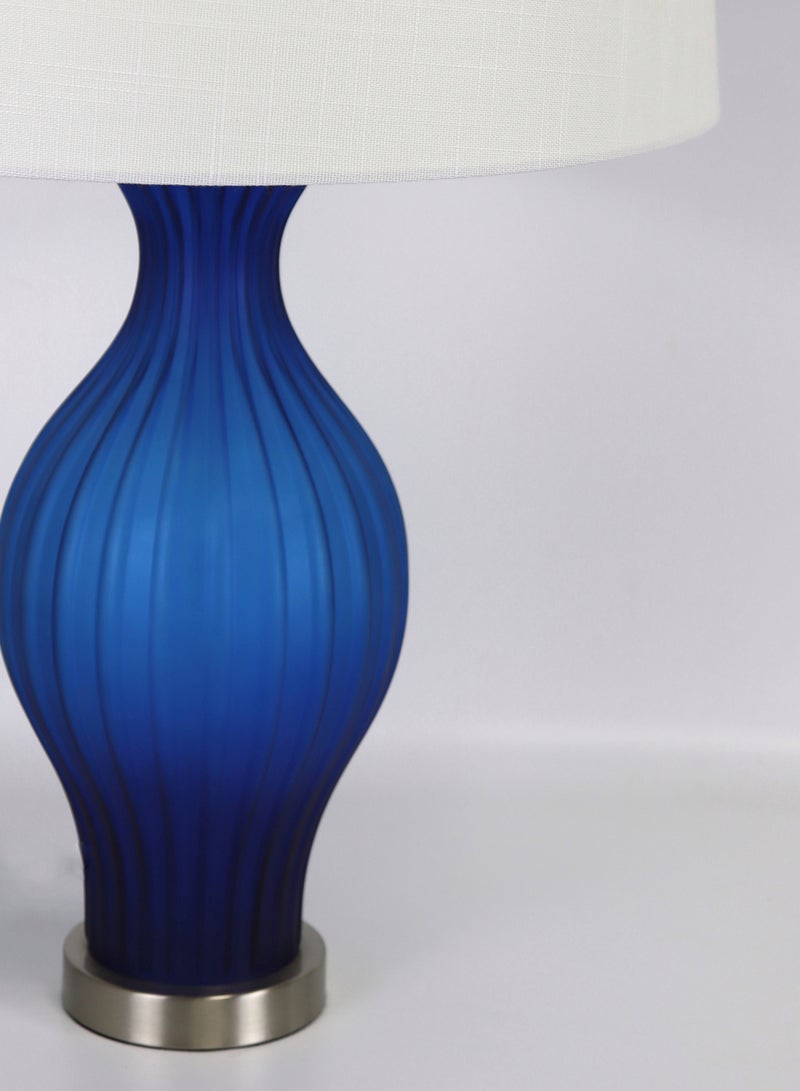 ebb & flow Modern Design Glass Table Lamp Unique Luxury Quality Material for the Perfect Stylish Home RSN71018 Blue 17 x 27  - Image 3