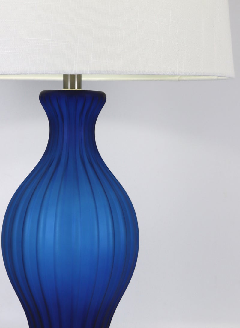 ebb & flow Modern Design Glass Table Lamp Unique Luxury Quality Material for the Perfect Stylish Home RSN71018 Blue 17 x 27  - Image 4
