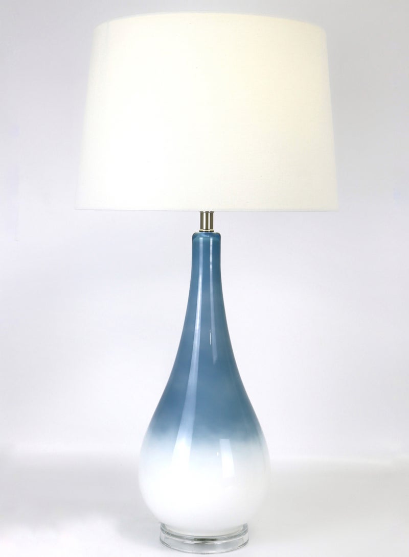 ebb & flow Modern Design Glass Table Lamp Unique Luxury Quality Material for the Perfect Stylish Home RSN71021 Blue/White 15 x 28.5  - Image 1