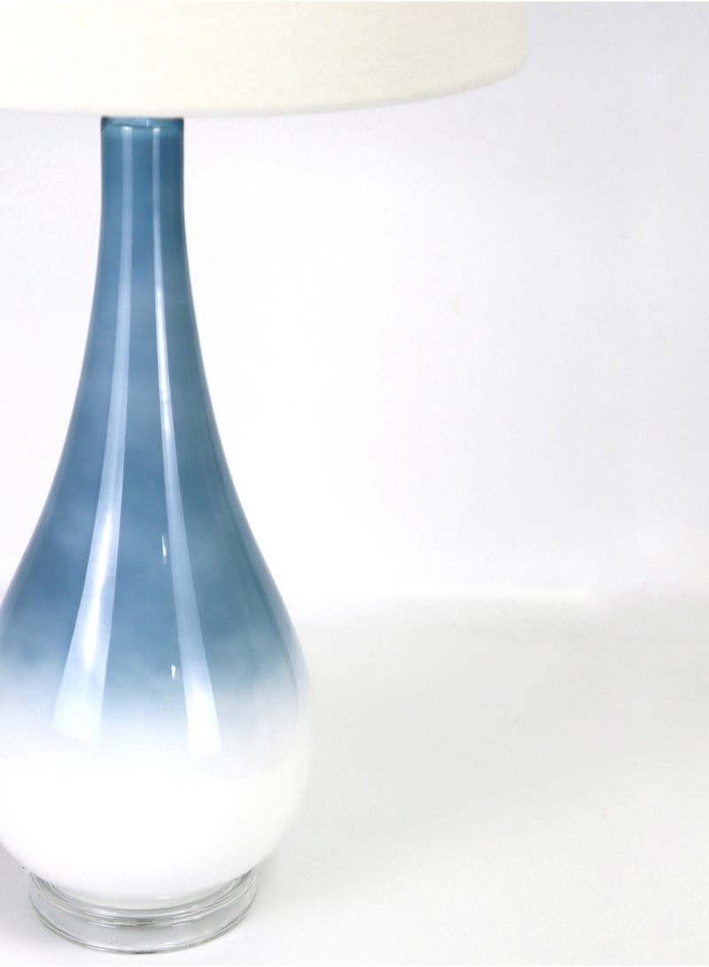 ebb & flow Modern Design Glass Table Lamp Unique Luxury Quality Material for the Perfect Stylish Home RSN71021 Blue/White 15 x 28.5  - Image 3
