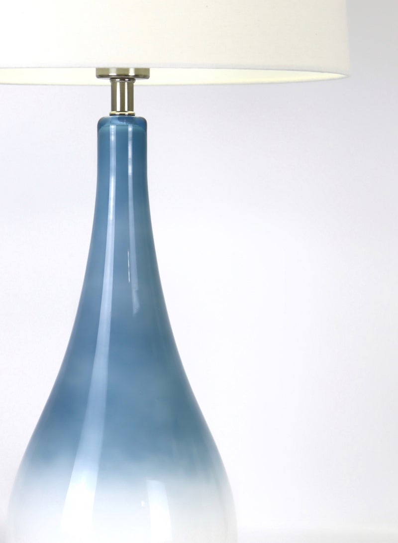 ebb & flow Modern Design Glass Table Lamp Unique Luxury Quality Material for the Perfect Stylish Home RSN71021 Blue/White 15 x 28.5  - Image 4