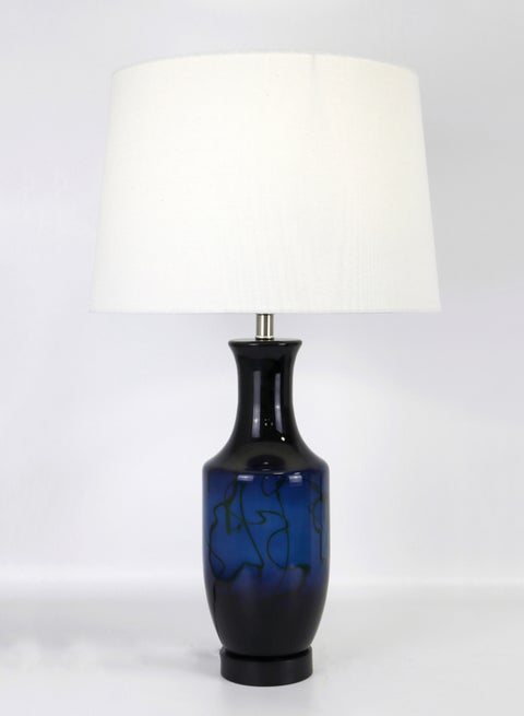 Modern Design Glass Table Lamp Unique Luxury Quality Material for the Perfect Stylish Home RSN71022 Blue 15 x 25.5