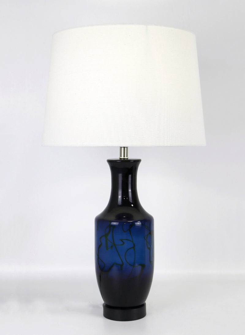 ebb & flow Modern Design Glass Table Lamp Unique Luxury Quality Material for the Perfect Stylish Home RSN71022 Blue 15 x 25.5  - Image 1